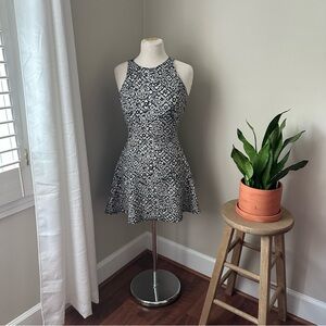 Abercrombie & Fitch Black and White Fit and Flare Mini Dress